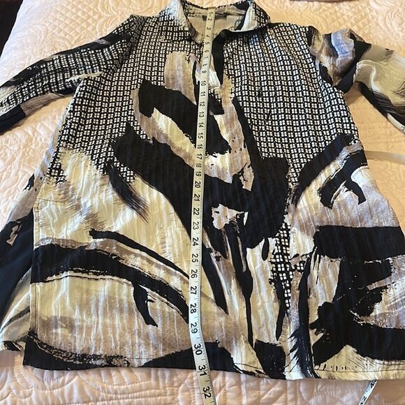 Josie Natori Silk and Cotton Blouse, Size Small - Picture 8 of 12